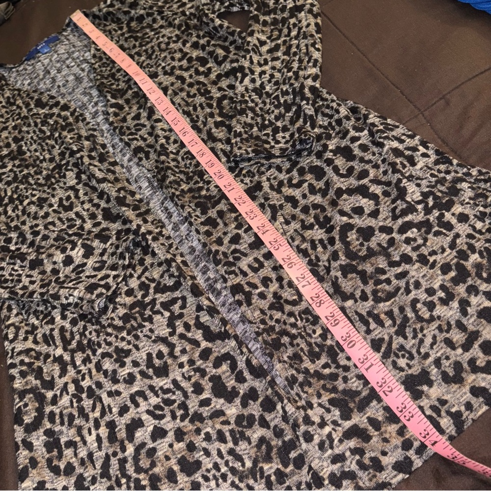 Leopard Print 🐆 Open Front Cardigan Sweater from Apt. 9 | size: Large - Picture 6 of 8